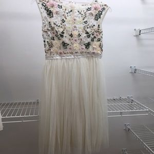White beaded tulle dress